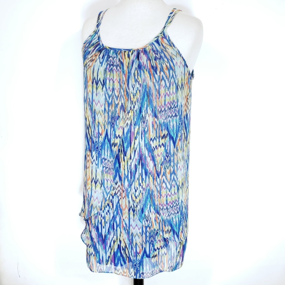 Bisou Bisou Womens 10 Tunic Length Layered Flowy Tank Top
